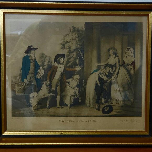 "DULCE DOMUM - THE RETURN FROM SCHOOL" W.R BIGG A. ENGRAVER JOHN JONES 12"X14"